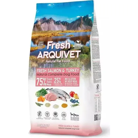 ARQUIVET Fresh Laks med kalkun - semi-fugtigt hundefoder - 10 kg