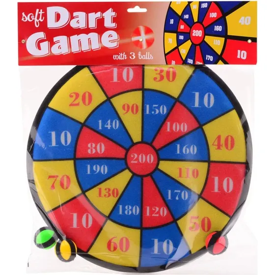 Johntoy Velcro Dartspil med 3 bolde, 36 cm