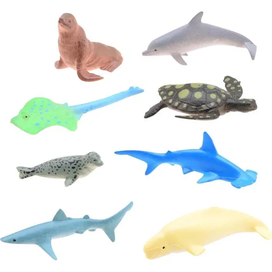Johntoy Animal World - Havdyrslegesæt, 8 dele