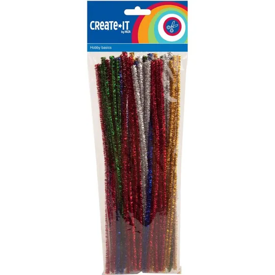 Haza Original Chenille Glitter, Hvid - 50 stk.
