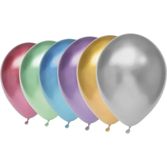 Haza Witbaard Metalliske Balloner, 30 cm, 6 stk.