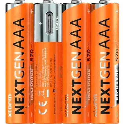 Xtorm XNG3AB4 Genopladelige AAA-batterier med USB-C - 4 stk.