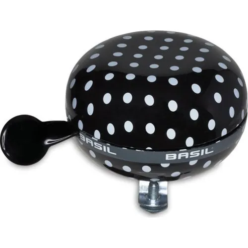 Basil Polka Dot Ringeklokke - Sort/Hvid 80 mm