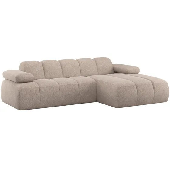WOOOD Mojo sofa med chaiselong, højrevendt, mørk sand (284 x 160 cm)