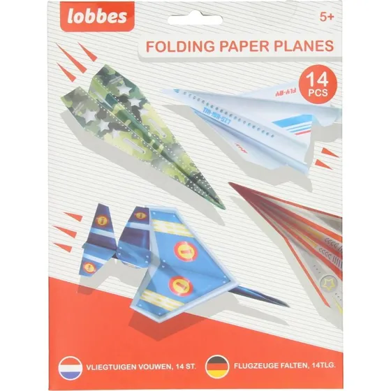Lobbes 960817 Foldbare Flyvende Papirfly Sæt - 14 stk.