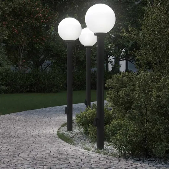 vidaXL Pullertlamper med sensor og stikkontakt, 3 stk, 120 cm, sort