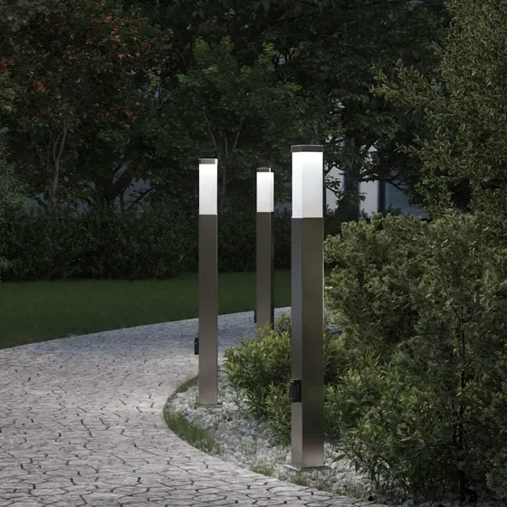vidaXL Pullertlamper 3 stk. 80 cm i rustfrit stål med stikkontakt