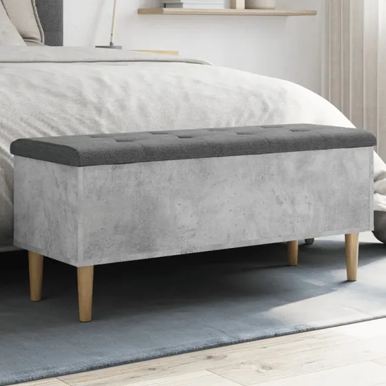 vidaXL Opbevaringsbænk 102x42x46 cm Betongrå