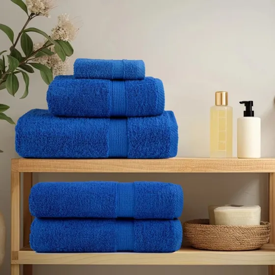 vidaXL Premium SOLUND Badehåndklæder 4 stk. Blå 100x150 cm 600 gsm