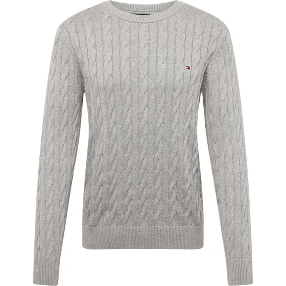 Tommy Hilfiger Classic Cable Crew Neck Pullover - Gråmeleret
