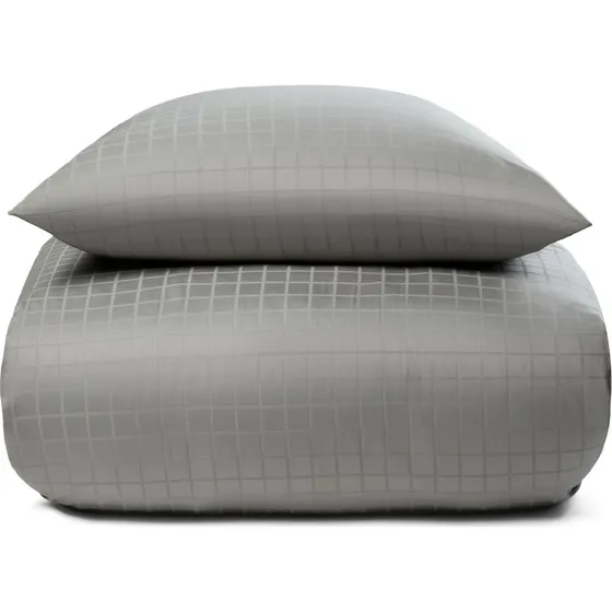 Økologisk sengesæt 150x210 cm - GOTS bomuldssatin, grå