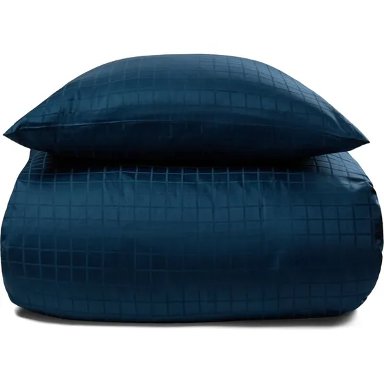 Økologisk bomuldssatin sengesæt 140x200 - Safir (GOTS)