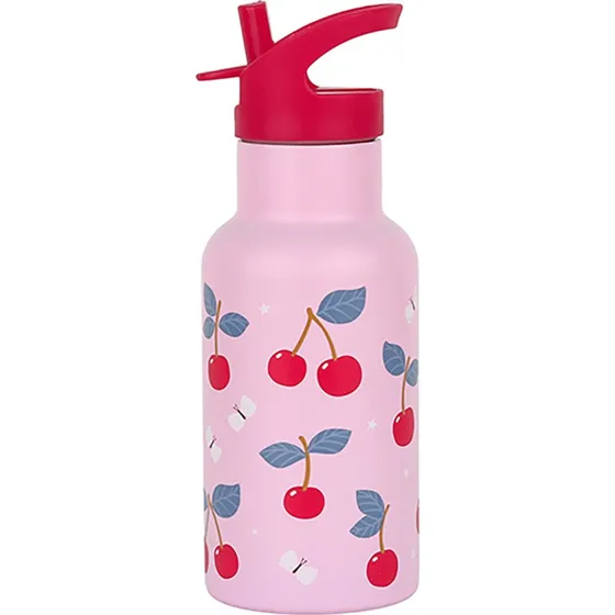A Little Lovely Company Metal Drikkedunk - Cherries - 350ml
