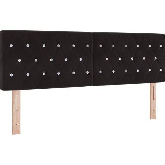 vidaXL Hovedgærde Sort 144 cm Fløjl