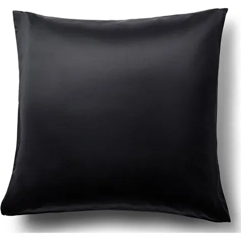 Silke pudebetræk 60x63 cm - 100% morbærsilke, sort