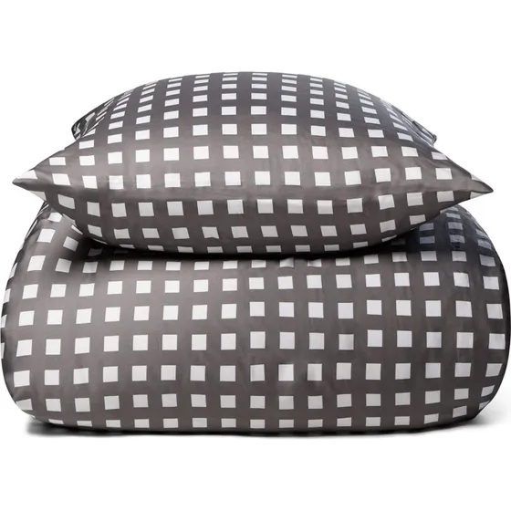 Bambus sengetøj 140x220 cm – Ternet grå (100% bambus)