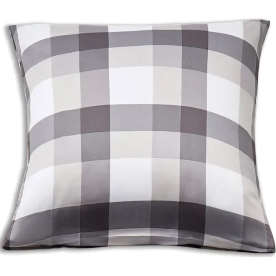 Bambus pudebetræk 60x63 cm – 100% naturlig, store grå tern