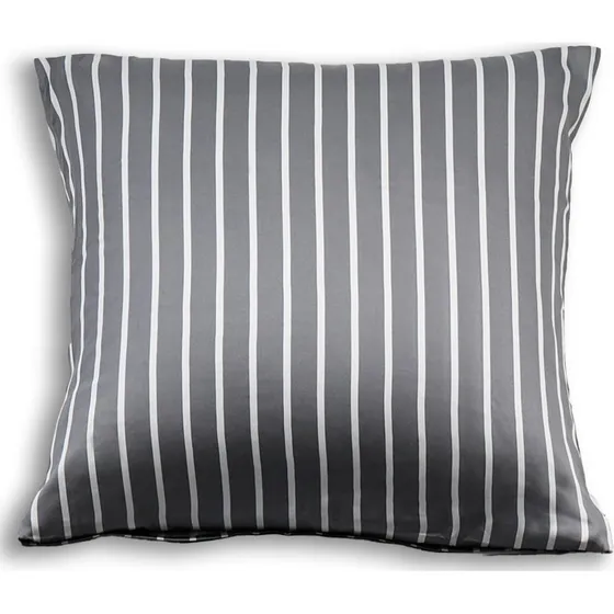 Bambus pudebetræk 60x63 cm – Satin, stribet grå (100% bambus)