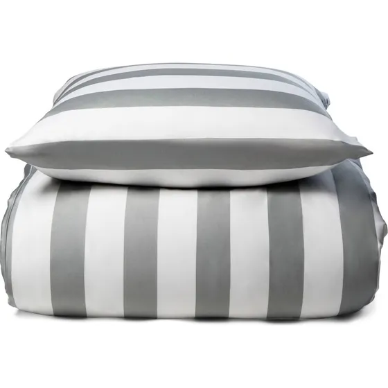 Bambus dobbeltsæt 200x220 cm – Grå striber (300TC)