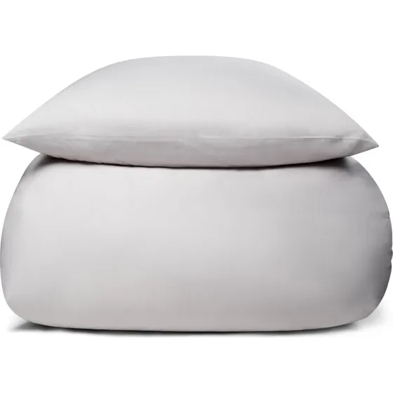 Bambus sengetøj 140x200 cm - 100% bambus, lysegrå satin