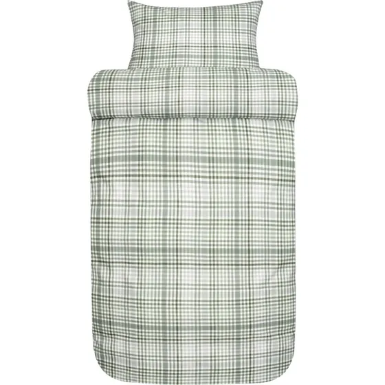 Høie David flonel sengesæt 140x200 - Grøn