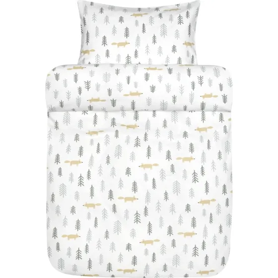 Høie Flonel baby sengetøj 70x100 cm – Skogstur grøn