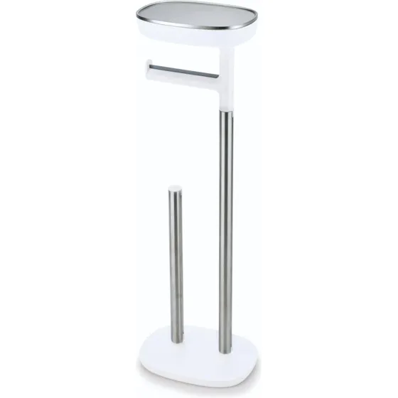 Joseph Joseph Easystore toiletpapirholder - rustfrit stål/hvid, 4 ruller