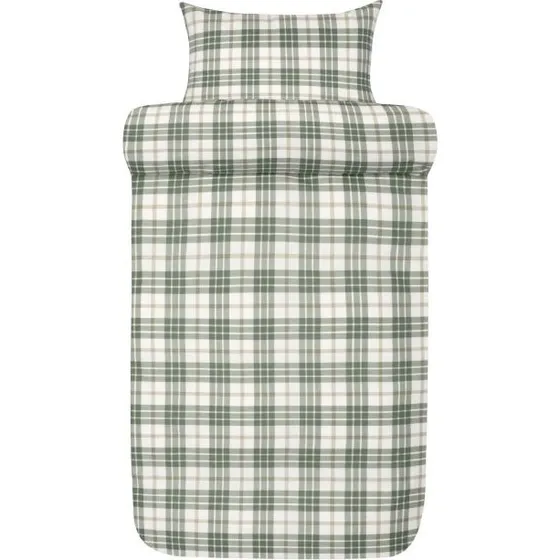 Høie Lukas flonel sengetøj 140x200 - grønt tern