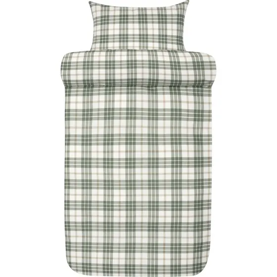 Høie Lukas flonel sengetøj 140x220 cm - grønt tern