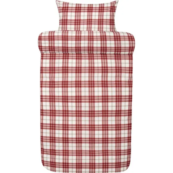 Høie Lukas flonel sengesæt 140x220 - Rød tern