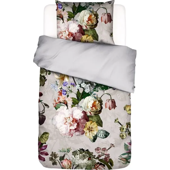 Essenza Fleur grå sengetøj 140x220 bomuldssatin