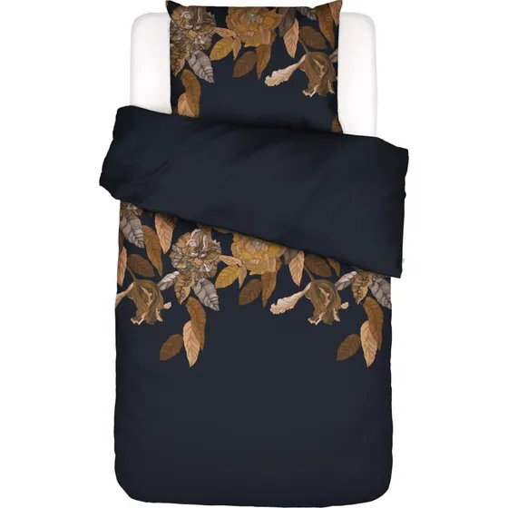 Essenza Night Blue blomstret sengesæt 140x200 cm - 100% bomuldssatin