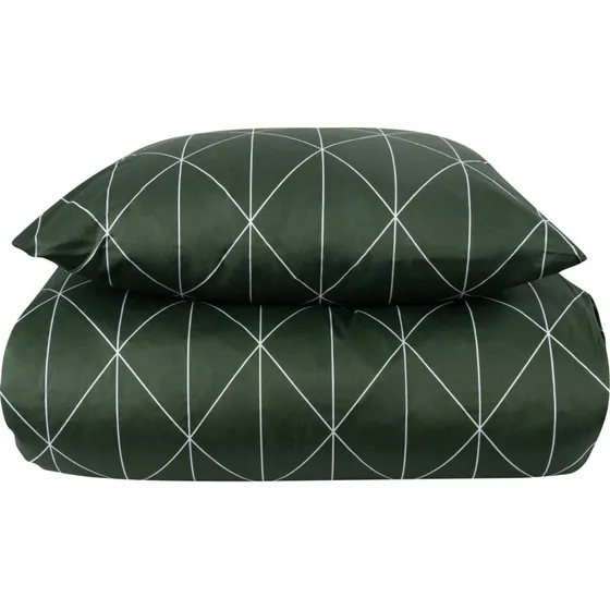 By Night bomuldssatin sengetøj 200x200 Harlekin grøn
