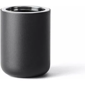 Audo Tandbørsteholder, rustfrit stål 11×8,5 cm – sort/hvid