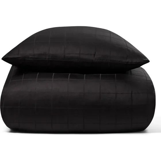 By Night jacquard sengetøj 240x220 cm - Check sort