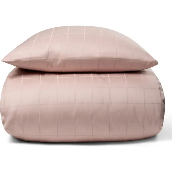By Night sengesæt 240x220 Check rosa - 100% bomuldssatin