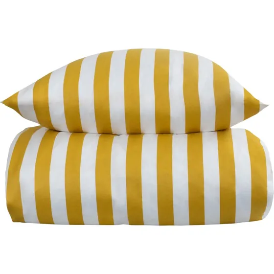 By Night Nordic Stripe sengesæt 240x220 cm – Gul/Hvid