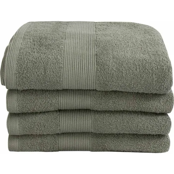 By Borg gæstehåndklæde 40x60 cm - støvet grøn, valmue