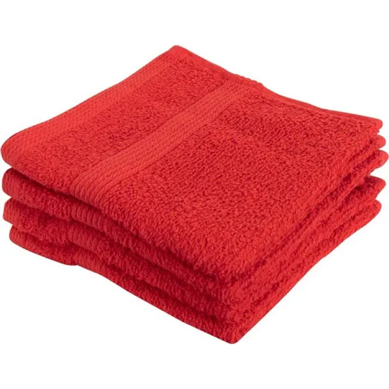 By Borg vaskeklude 4-pak – 30x30 cm røde (valmue)
