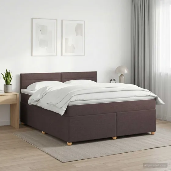 vidaXL Boxmadras med topmadras 140x200 cm - Mørk Brun