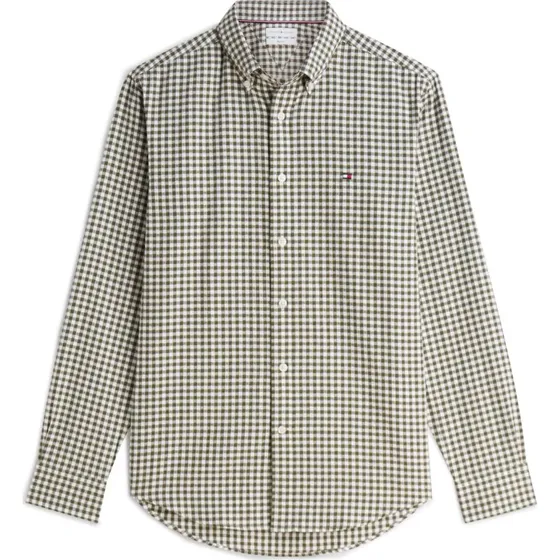 Tommy Hilfiger Flannelskjorte i Grøn/Hvid Gingham Dobby