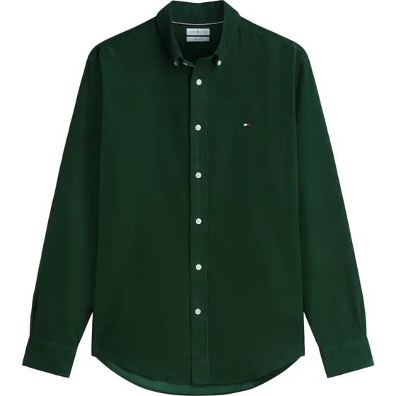 Tommy Hilfiger Mørkegrøn Corduroy Skjorte - Regular Fit