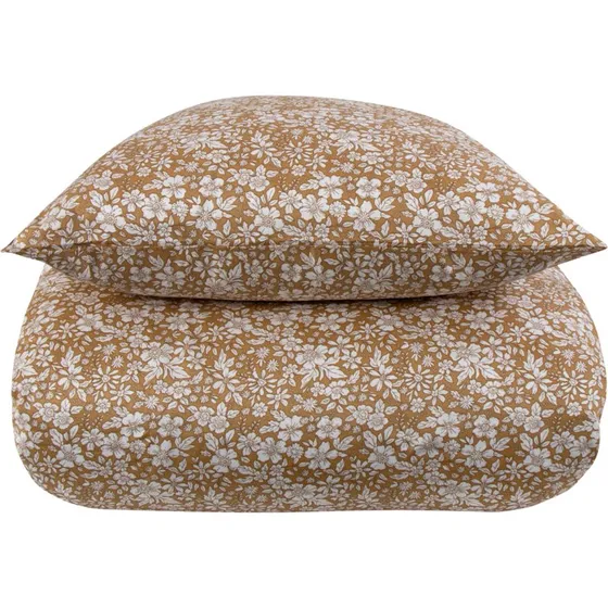 By Night Small Flowers gyldent sengetøj 150x210 cm