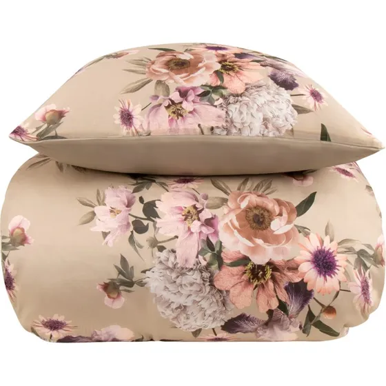 Excellent By Borg Blomstret sengesæt 150x210 - Sand Flower