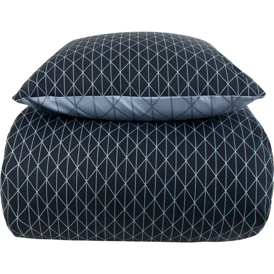 Borg Living Harlequin bomuldssengetøj 140x200 blå