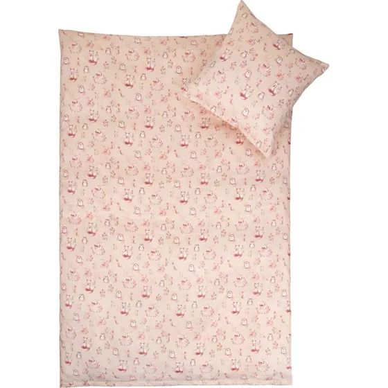 Junior sengetøj 100x140 cm Animals Wood – 100% bomuldssatin