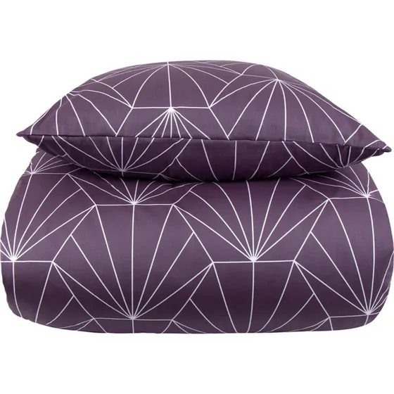 By Night bomuldssatin sengesæt 150x210 Hexagon (Blomme)