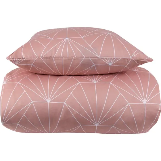 By Night dobbeltsæt 200x200 cm Bomuldssatin Hexagon Peach