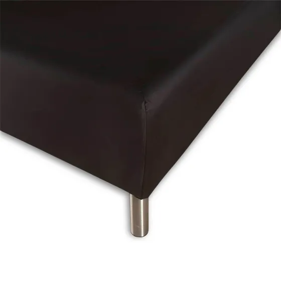 Faconlagen 120x200x40 cm i 100% bomuldssatin - Sort