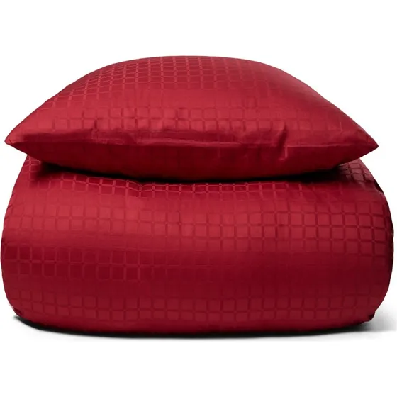 By Night Daisy bomuldssatin sengesæt 140x200 cm, rød